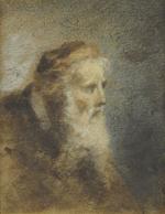 HENNER Jean-Jacques (1829-1905) d'après ?Portrait d'homme barbu.Huile sur carton (?).15...