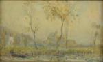 LEBOURG Albert (1849-1928)Les Bords de l'étang de Chalou-Moulineux, en automne....