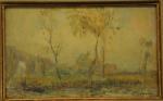 LEBOURG Albert (1849-1928)Les Bords de l'étang de Chalou-Moulineux, en automne....