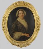 Ecole FRANÇAISE du XVIIIème.Portrait de dame de qualité.Huile sur toile.82...