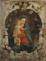Ecole FRANÇAISE du XVIIIème.Vierge à l'Enfant.Toile.65 x 50 cm (accidents...