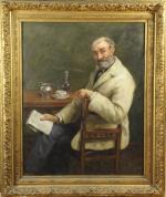 Ecole FRANÇAISE fin XIXème.Portrait d'homme assis.Huile sur toile.117 x 94...