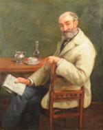 Ecole FRANÇAISE fin XIXème.Portrait d'homme assis.Huile sur toile.117 x 94...