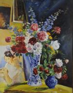 DUPAGNE Adrien (1889-1980)Compositions de fleurs.Huile sur toile signée et daté...