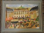 GENIN Lucien (1894-1953)Paris, place de l'Opéra.Huile et acrylique sur toile...