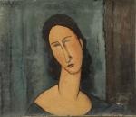 MODIGLIANI  Amédéo (1884-1920), d'après.Portrait de femme (Jeanne Hébuterne ?)Huile...
