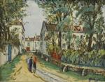 QUIZET Alphonse (1885 - 1955)Vieille rue au Près Saint-Gervais. Peinture...