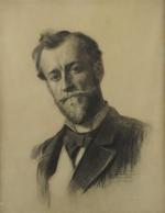 DIARD A. (XIX-XXème)Portrait d'homme. Fusain dédicacé et signé en bas...