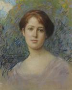 GUINIER Henri (1867-1927)Esquisse du portrait de Denise Voirin.Pastel signé et...