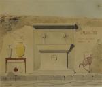 LABROUSTE Henri  (1801-1875)Viatorum commoditati. Aquarelle signée et monogrammée en...