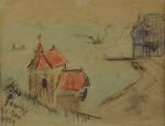 LOISEAU Gustave (1865 - 1935)Fécamp.Aquarelle, et crayon. Signée, située en...