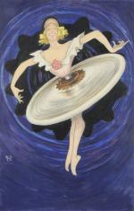 MICH (1881-1923, Michel LIEBAUX, dit)Ballerine tournoyante.Gouache et aquarelle signée en...