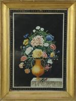 RIVET Auguste (actif au début du XIXème siècle)Compositions florales.Paire de...