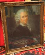 École FRANÇAISE du XVIIIème. Portrait d'homme. Pastel sur toile signé...