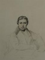 CALAMATTA Luigi (1801-1869), d'après Jean-Auguste-Dominique INGRES (1780-1867)Portrait d'homme. Ingres à...