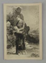 LALAUZE, d'après MOREAUDéesse mythologique, 1865Gravure. 20,5 x 14,5 cm.