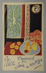MATISSE (1869-1954, d'après). Travail et joie, Nice, H. Matisse. Affiche....