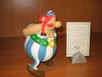 "Asterix"OBÉLIX OFFRANT DES FLEURS.Résine. Figurine Leblon-Delienne. Certificat n°4553 / 5000,...