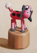 Caroline MAUREL"Pop-up chien rouge"Huile sur toile92 x 65 cm