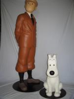 "Tintin"GRAND TINTIN ET MILOU. Résine. Figurine Leblon-Delienne pour Moulinsart. Certificat...