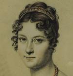 Julien Léopold BOILLY (Paris 1796 - 1874)Portrait de femme portant...