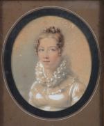 Jean-Antoine PINCHON (1772 - 1850)Portrait de l'impératrice Elizabeth de Russie.Crayon,...