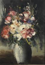 Maurice de VLAMINCK (1876 - 1958)Bouquet d'anémones.Huile sur toile, signée...