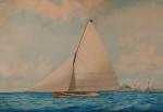 Louis ROUX (1817 - 1903)Voiliers en mer.Paire d'aquarelles signées et...
