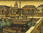 Franz PRIKING (1927-1979)Le port.Huile sur toile signée en bas à...