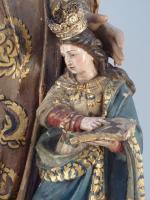 SAINTE-ANNE ET LA VIERGEGroupe en bois sculpté polychrome.XVIIIe siècle.ESPAGNE (?)Resplendor...