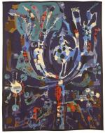 TAPISSERIE d'AUBUSSON par Robert WOGENSKY (né en 1919)"Flore".Signée en bas...