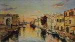 École ITALIENNE de la fin du XIXème.
Canal.
Huile sur toile.
46 x...