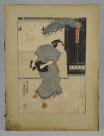 ESTAMPES JAPONAISES. Deux oban tate-e par Toyokuni III et Kuniyoshi,...