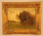 Louis-Clément FALLER (1819-1901).Paysage en bordure de bois.Huile sur toile signée...