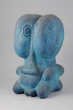 Roger CHOMEAUX, dit CHOMO (1907-1999)MutantSculpture en siporex à patine bleue,...