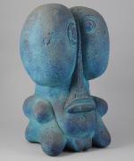 Roger CHOMEAUX, dit CHOMO (1907-1999)MutantSculpture en siporex à patine bleue,...