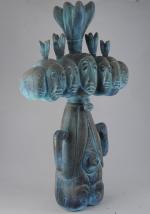 Roger CHOMEAUX, dit CHOMO (1907-1999)Totem à sept têtesSculpture en siporex...
