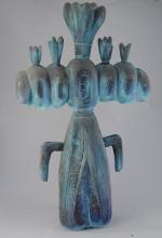 Roger CHOMEAUX, dit CHOMO (1907-1999)Totem à sept têtesSculpture en siporex...