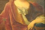 École FRANÇAISE du XVIIIe siècle.Portrait de femme au manteau rouge.Toile...