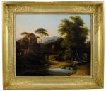 Attribué à Jean-Victor BERTIN (Paris, 1767 - Paris, 1842)Paysage italien.Sur...