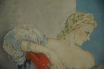 Louis ICART (1888-1950).Femme aux hirondelles.Eau-forte en couleurs, signée au crayon...
