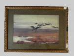 Paul MARCUEYZ (?-1952) Quatre ibis. Gouache signée en bas à...