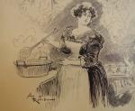 Albert ROBIDA (1848-1926) "Bonne cuisine".Encre signée en bas à gauche...