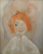 Rosetta ACERBI (XXème).Femme aux cheveux rouges.Huile sur toile signée et...