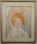 Rosetta ACERBI (XXème).Femme aux cheveux rouges.Huile sur toile signée et...
