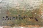 Jean-Jacques BERNE-BELLECOUR (1874-1939).Péniche. Toile signée en bas à droite. 65...