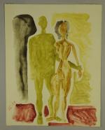 Alberto FABRA (né en Argentine en 1920)Figures II.Quatre aquarelles travaillées...