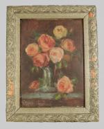 Géo HAM (1900-1972), attribué àBouquet de roses.Carton signé en bas...