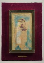Henri LEBASQUE (1865-1937).Femme et son enfant.Aquarelle sur papier monogrammé en...