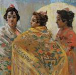 Alexandre LUNOIS (1863-1916)Danseuses de FlamencoPastel sur papier marouflé sur toile,...